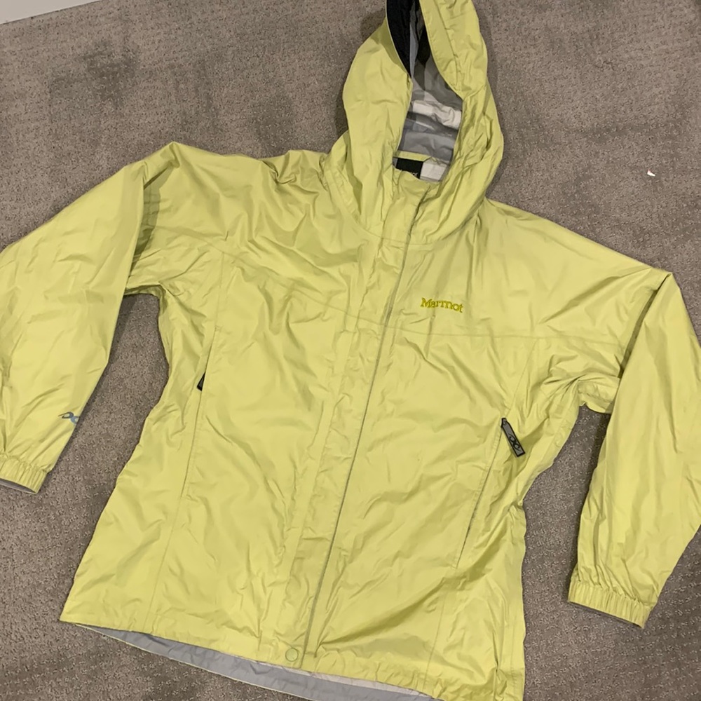 Womens L Marmot lime green Rain jacket